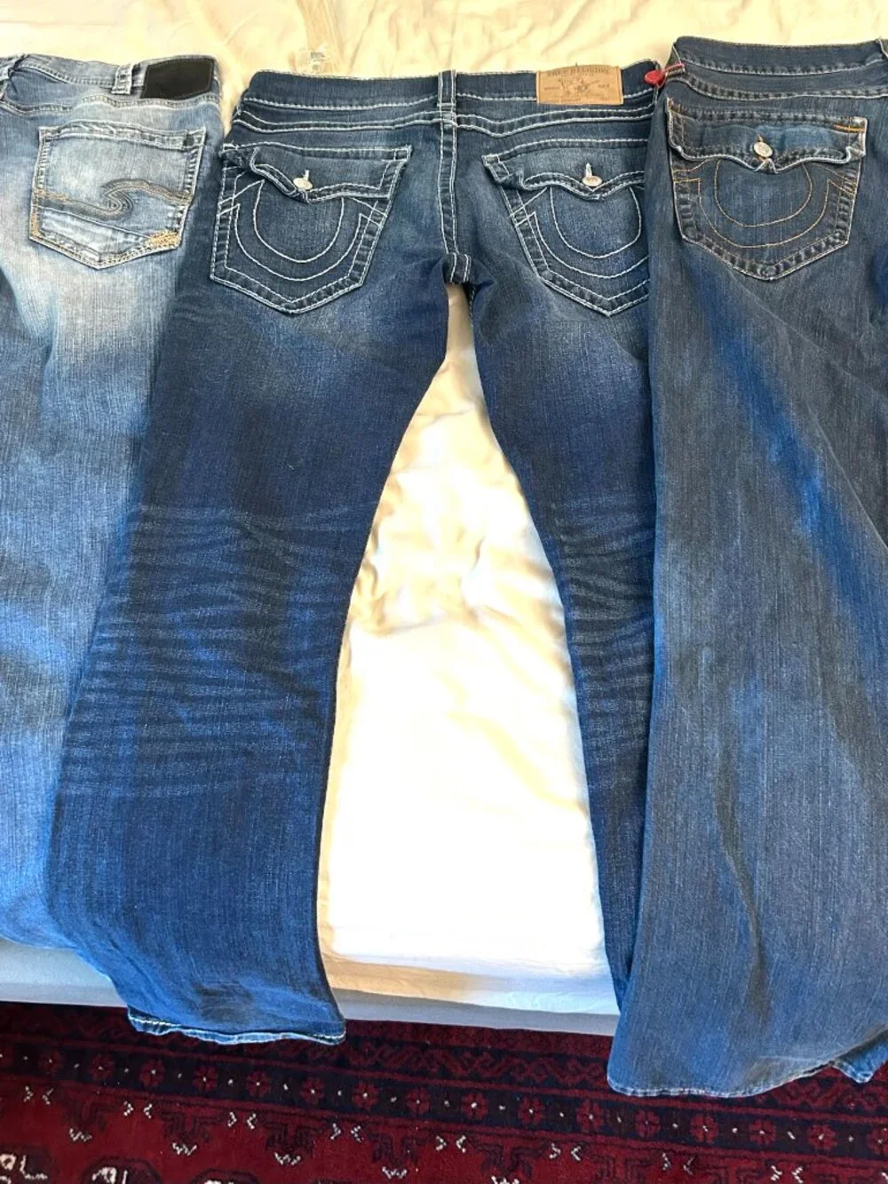 Lot Of 3 Different Pair Of True Religion And Silver Mens Jeans